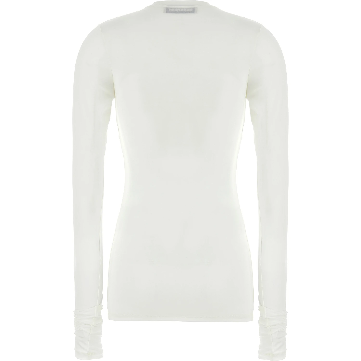 White Polyester Long Sleeve T-Shirt