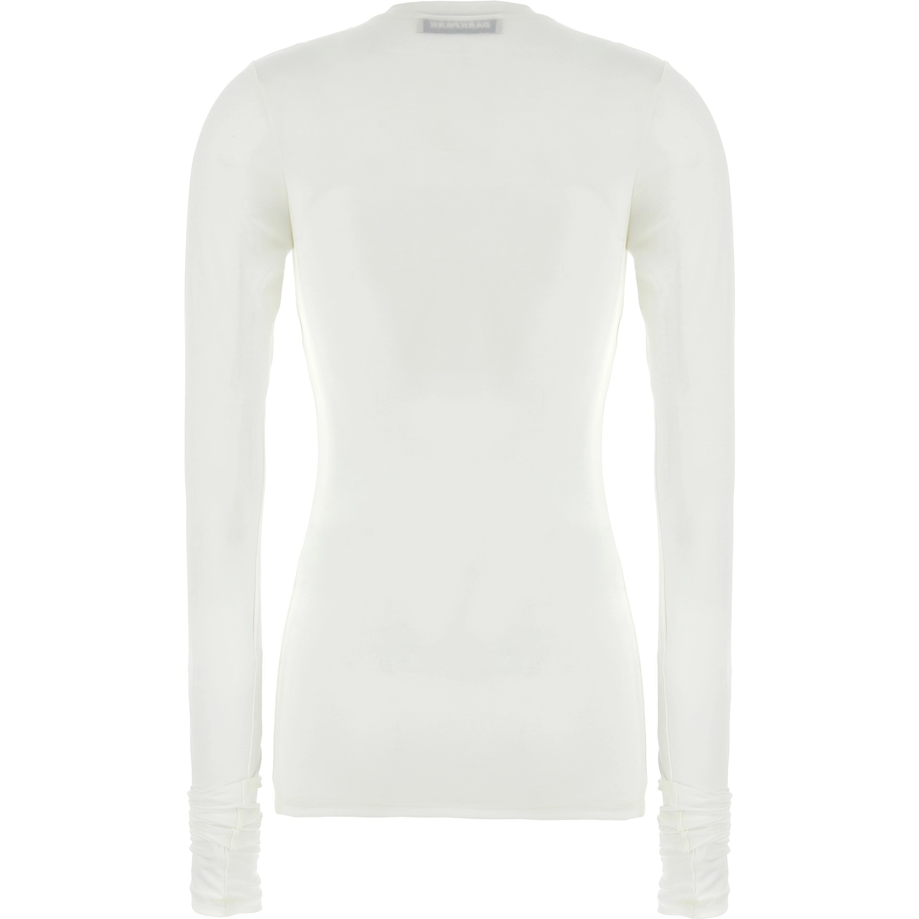 White Polyester Long Sleeve T-Shirt