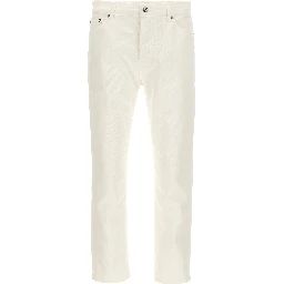 White Cotton Straight-Leg Jeans
