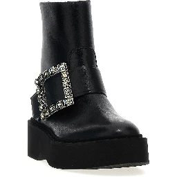 Black Calfskin Ankle Boots