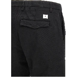 Black Cotton Casual Pants