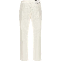 White Cotton Straight-Leg Jeans