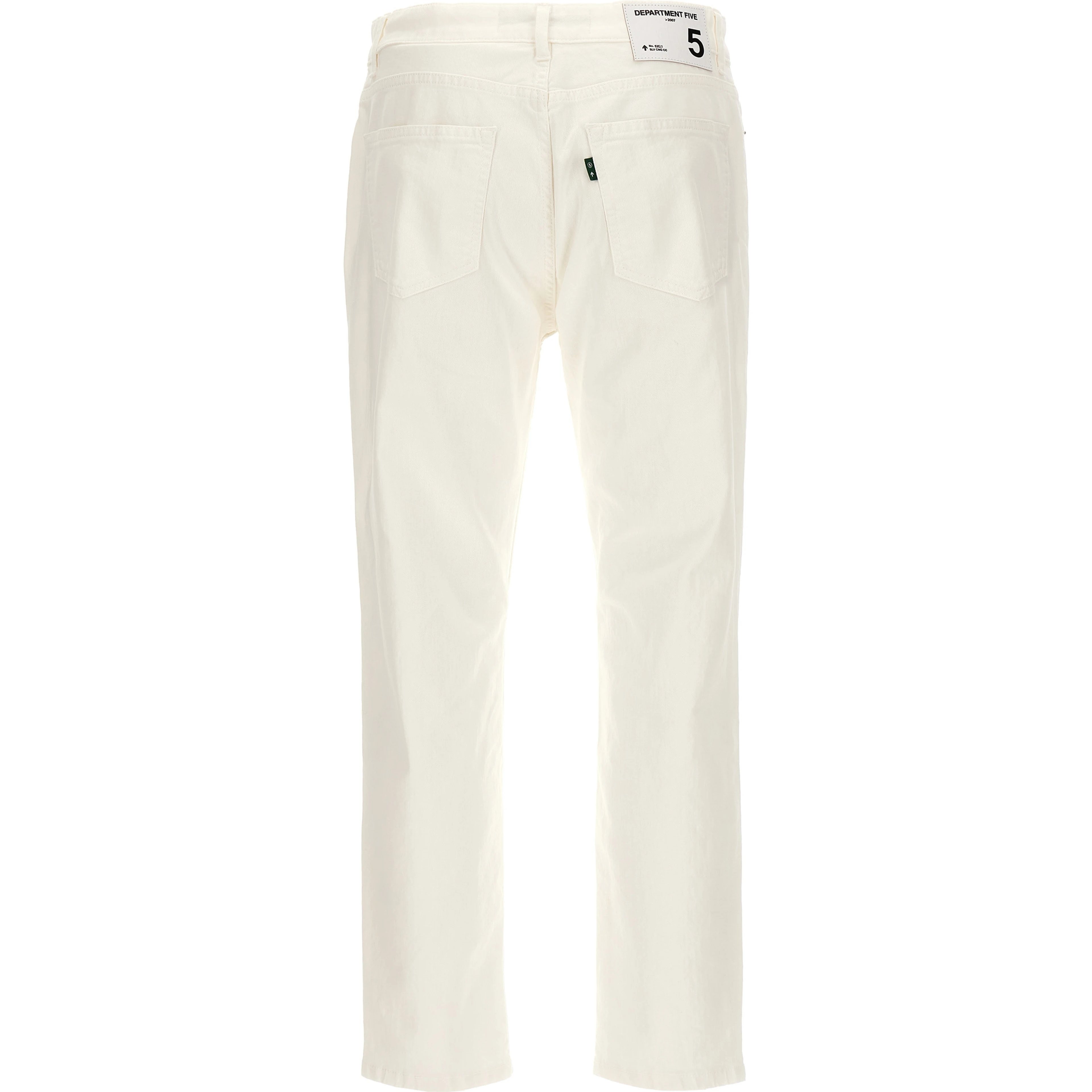 White Cotton Straight-Leg Jeans