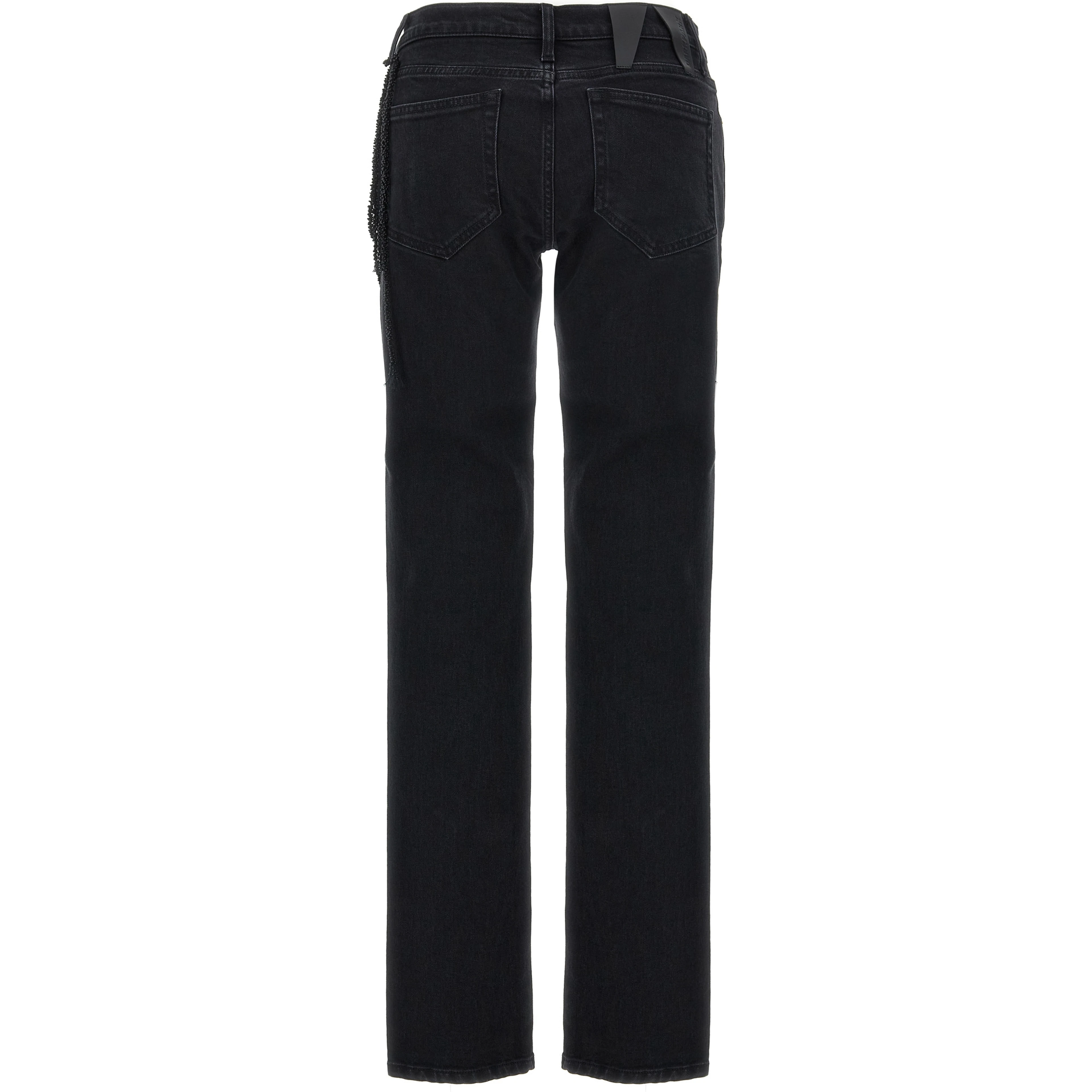 Black Cotton Straight-Leg Jeans