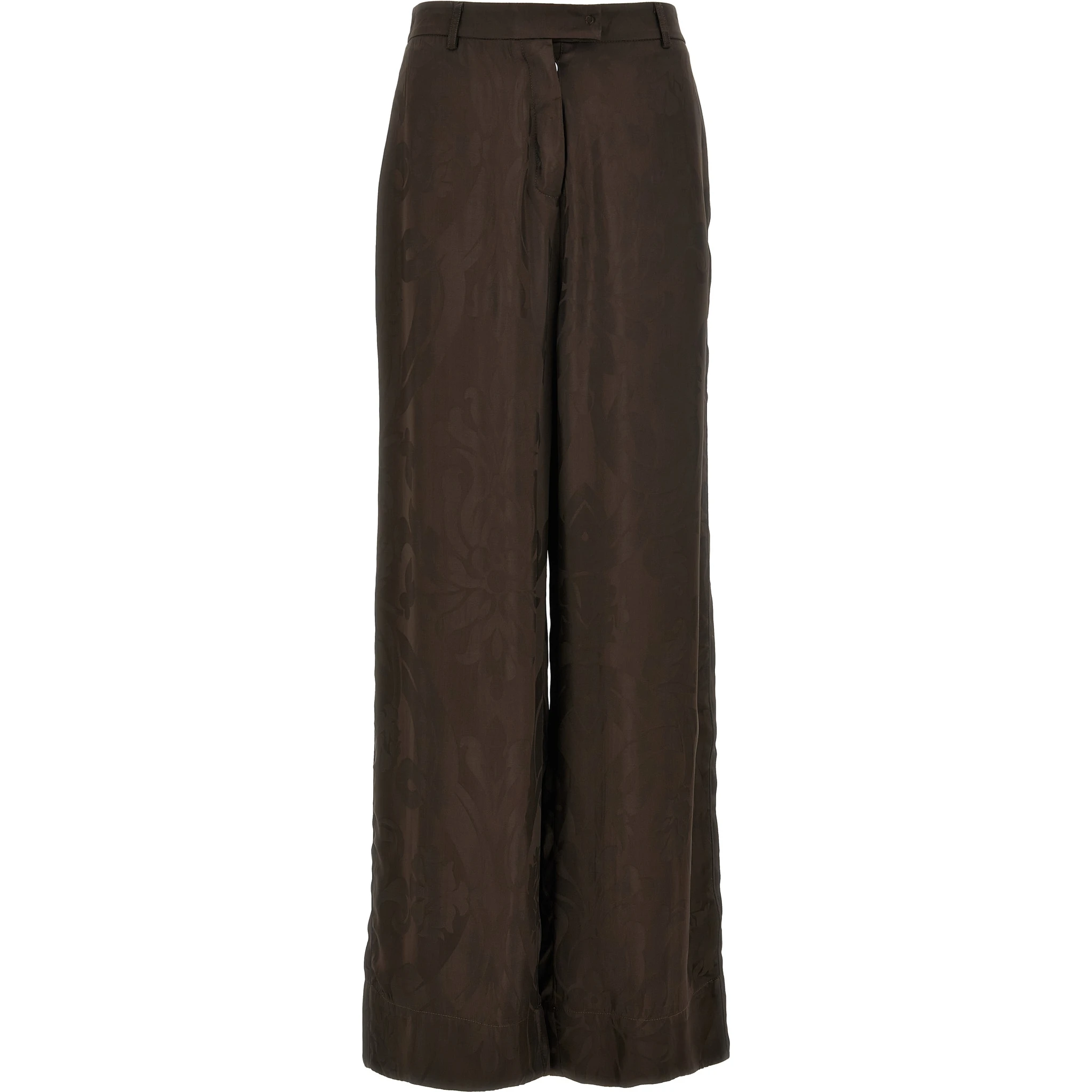 Brown Viscose Casual Pants