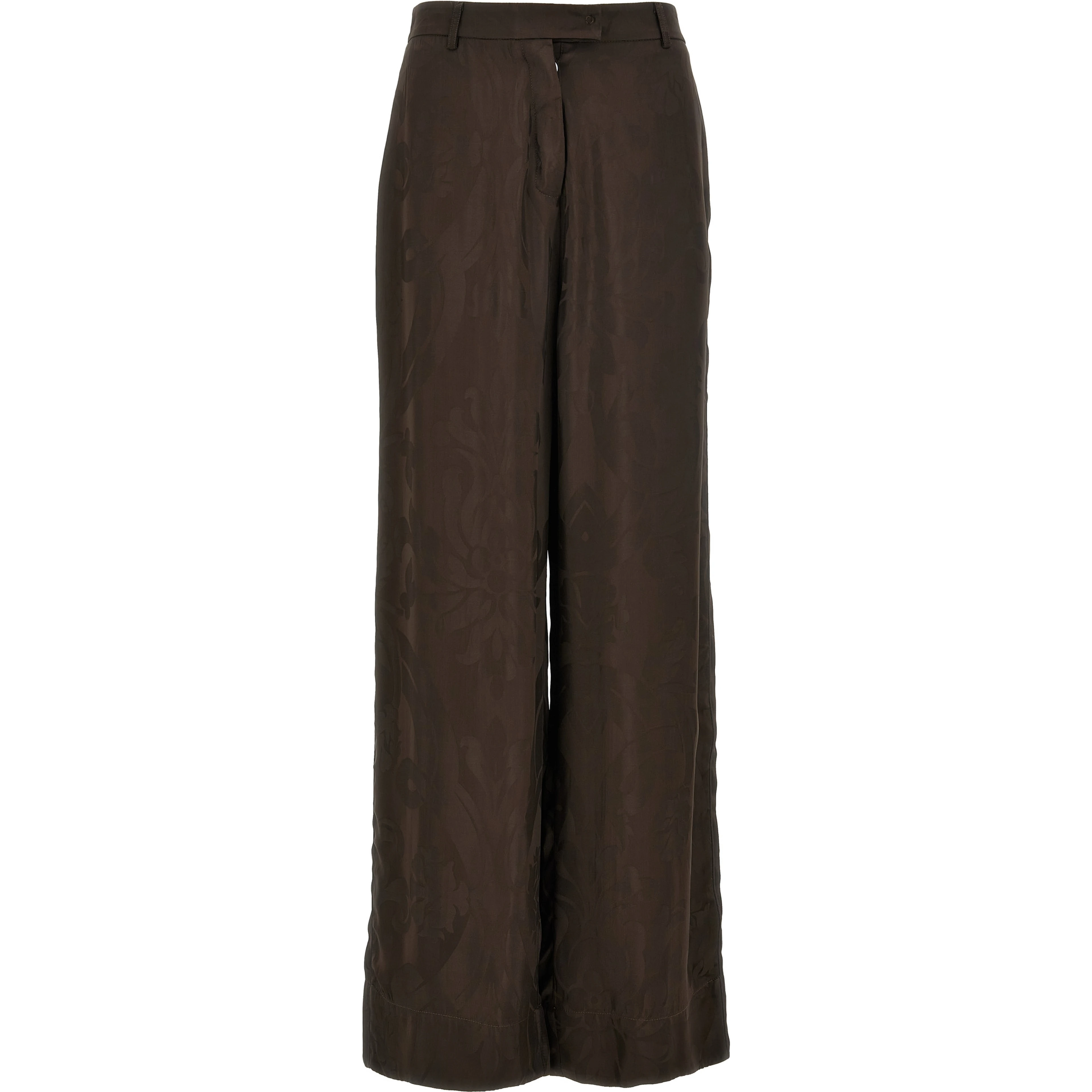 Brown Viscose Casual Pants