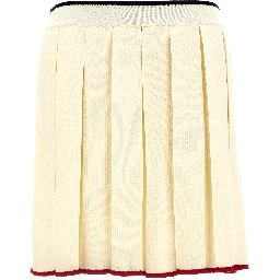 White Virgin Wool Long Skirt