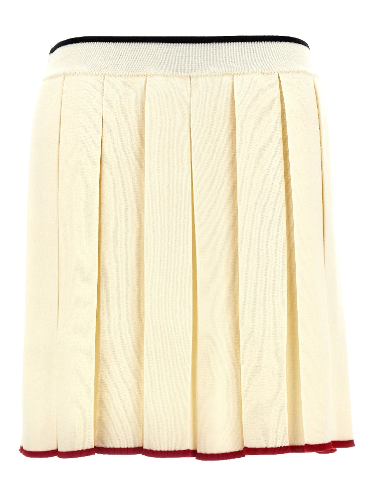 White Virgin Wool Long Skirt