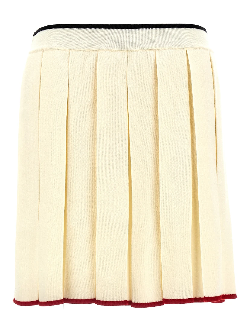 White Virgin Wool Long Skirt