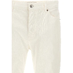 White Cotton Straight-Leg Jeans