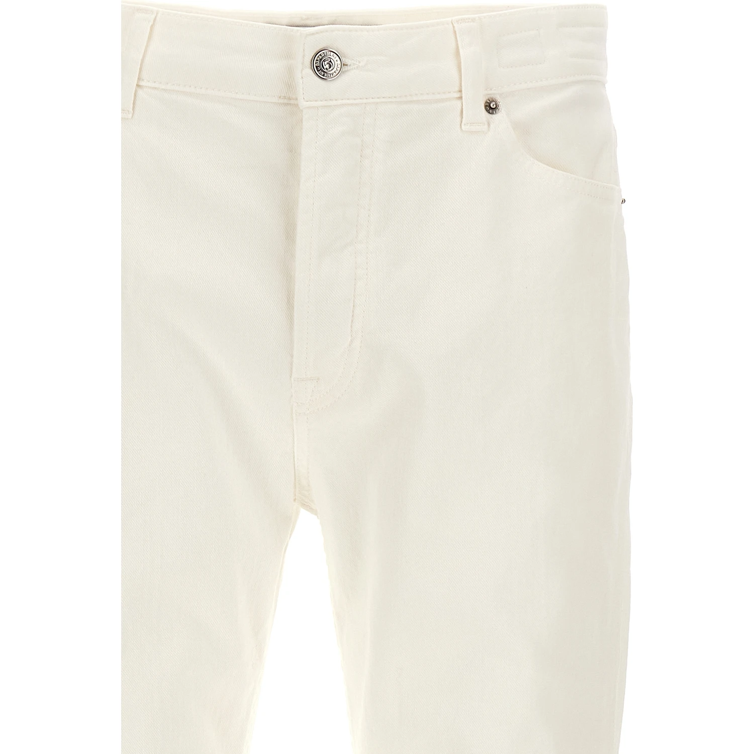 White Cotton Straight-Leg Jeans