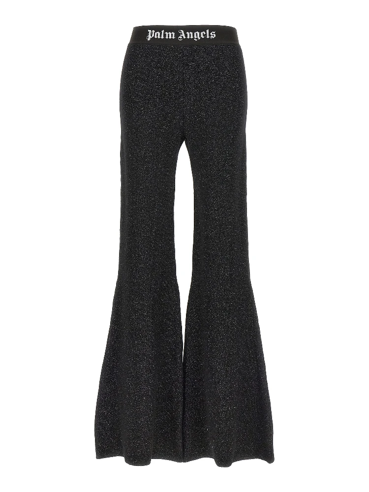 Black Viscose Flared Pants