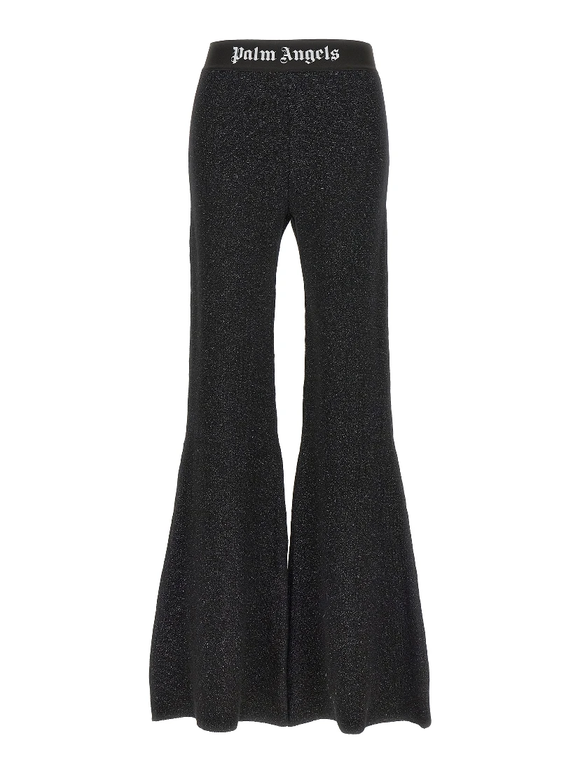 Black Viscose Flared Pants