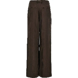 Brown Viscose Casual Pants