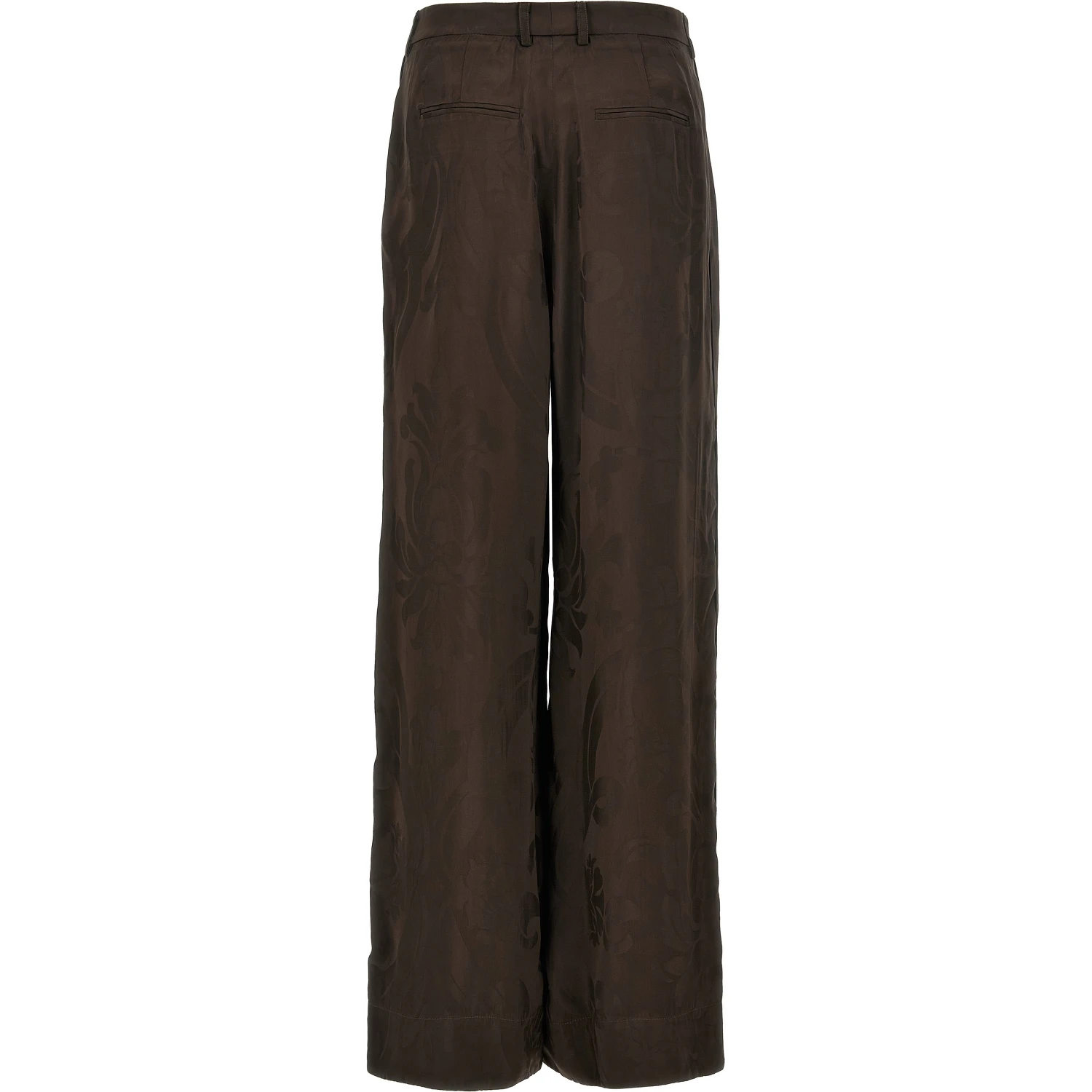 Brown Viscose Casual Pants