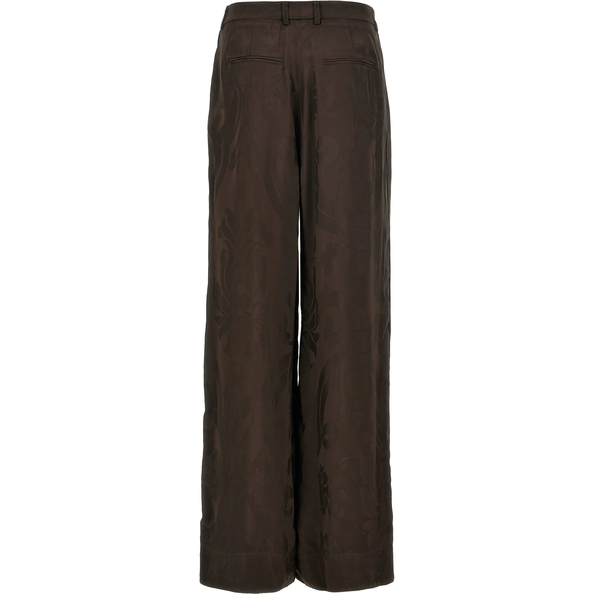 Brown Viscose Casual Pants