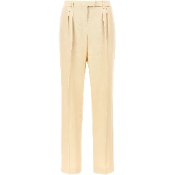 Beige Silk Dress Pants