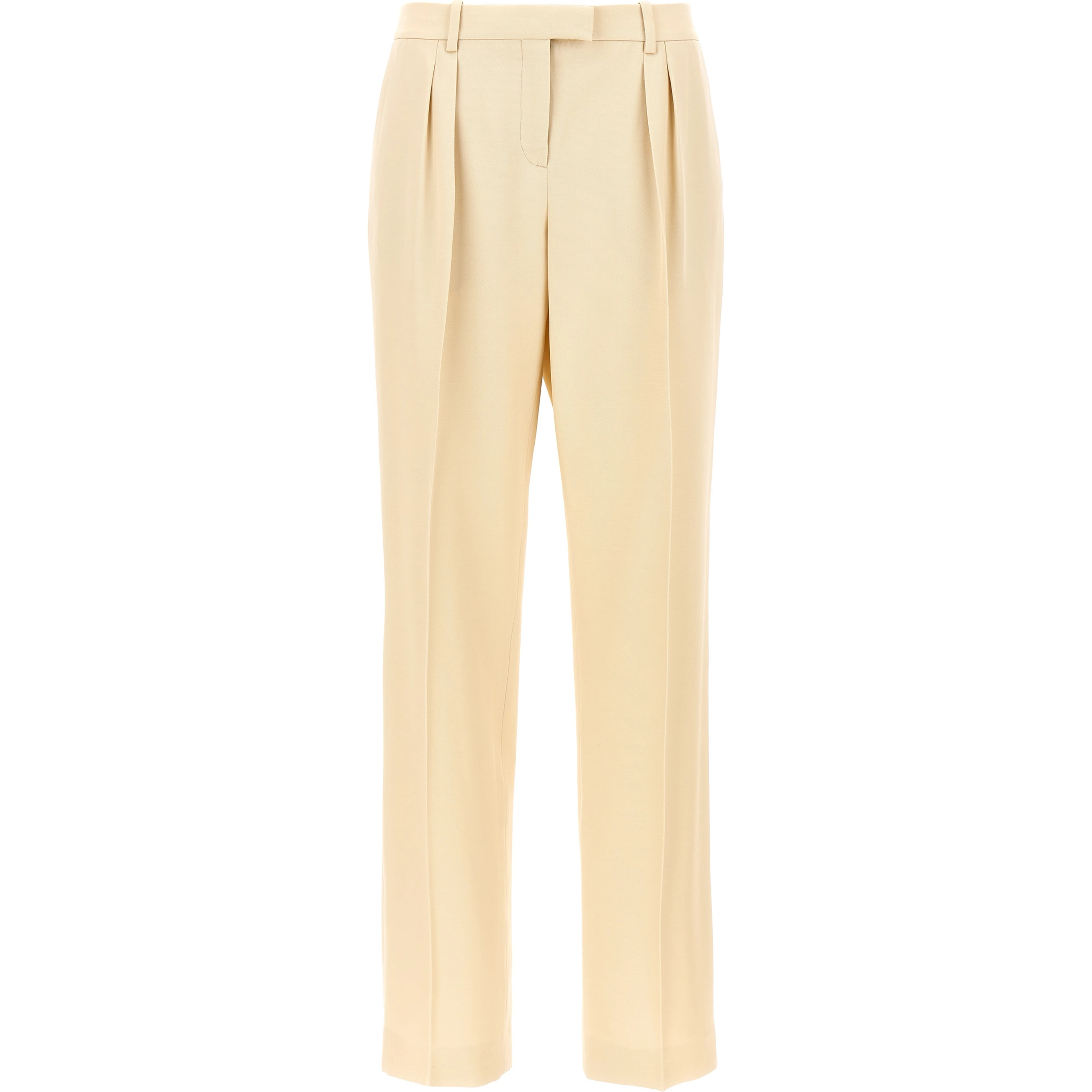 Beige Silk Dress Pants