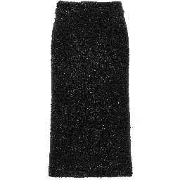 Black Cotton Midi Skirt
