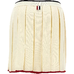 White Virgin Wool Long Skirt