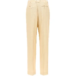 Beige Silk Dress Pants