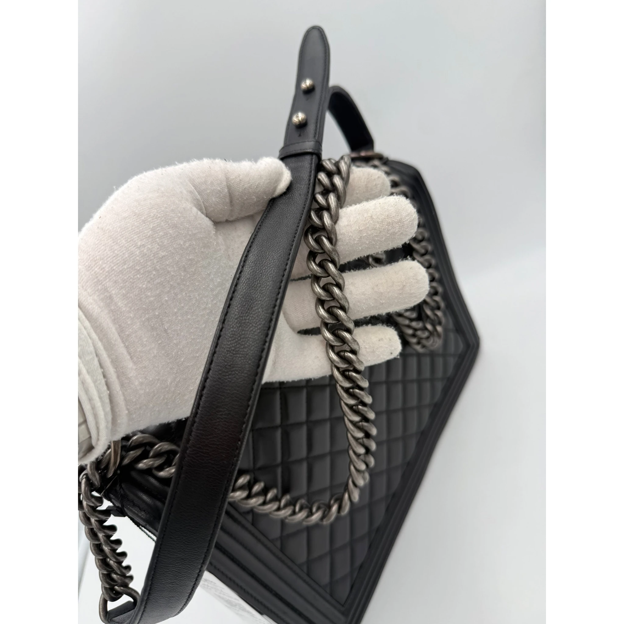 Bicolor Leather Handbag