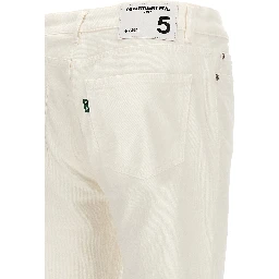 White Cotton Straight-Leg Jeans