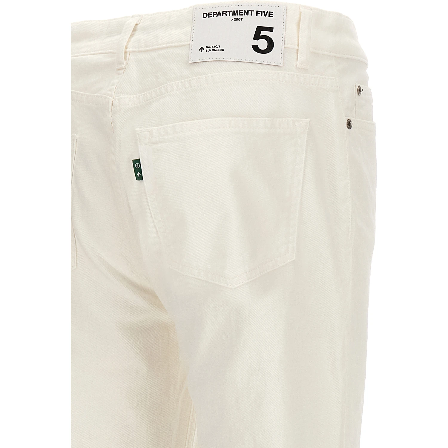White Cotton Straight-Leg Jeans