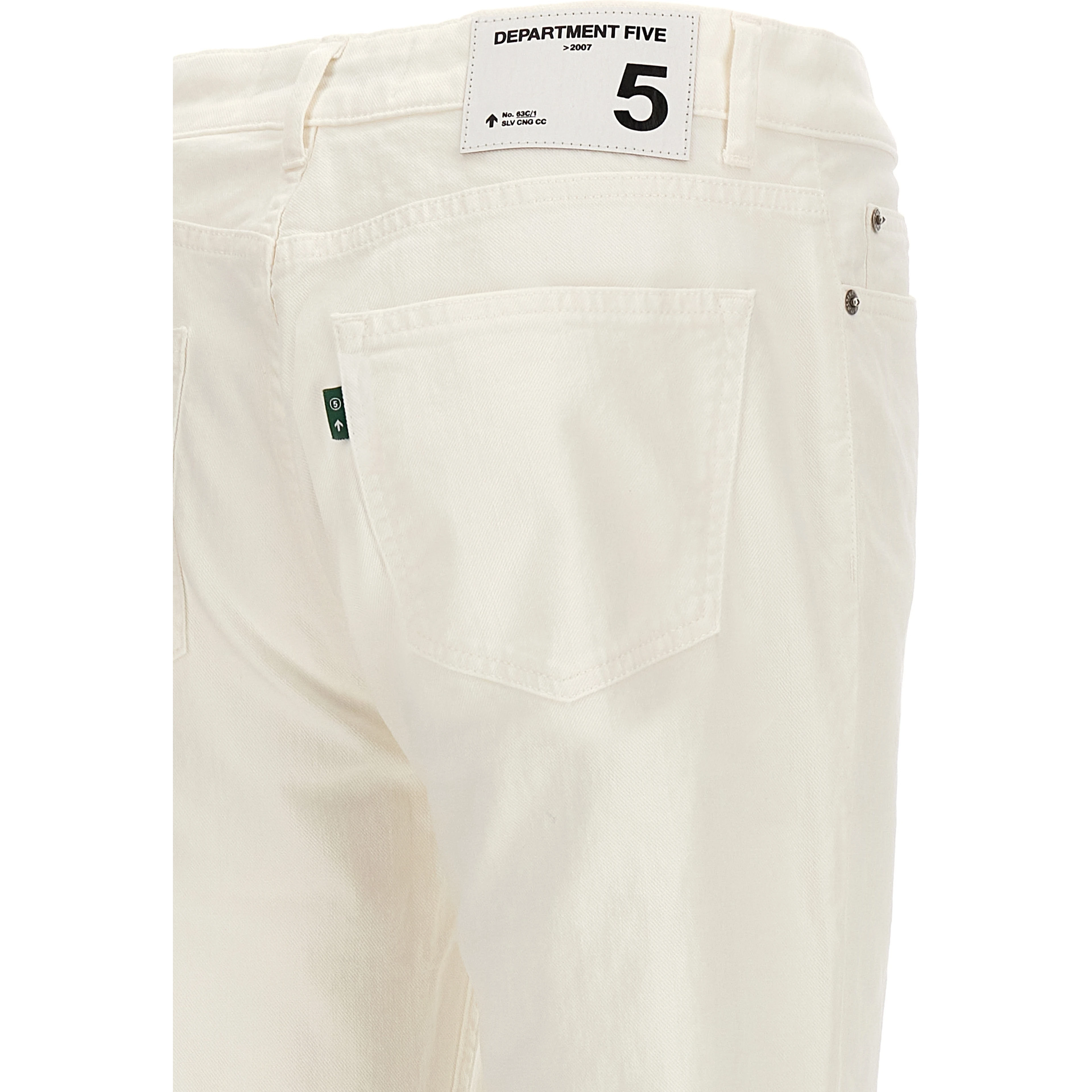 White Cotton Straight-Leg Jeans