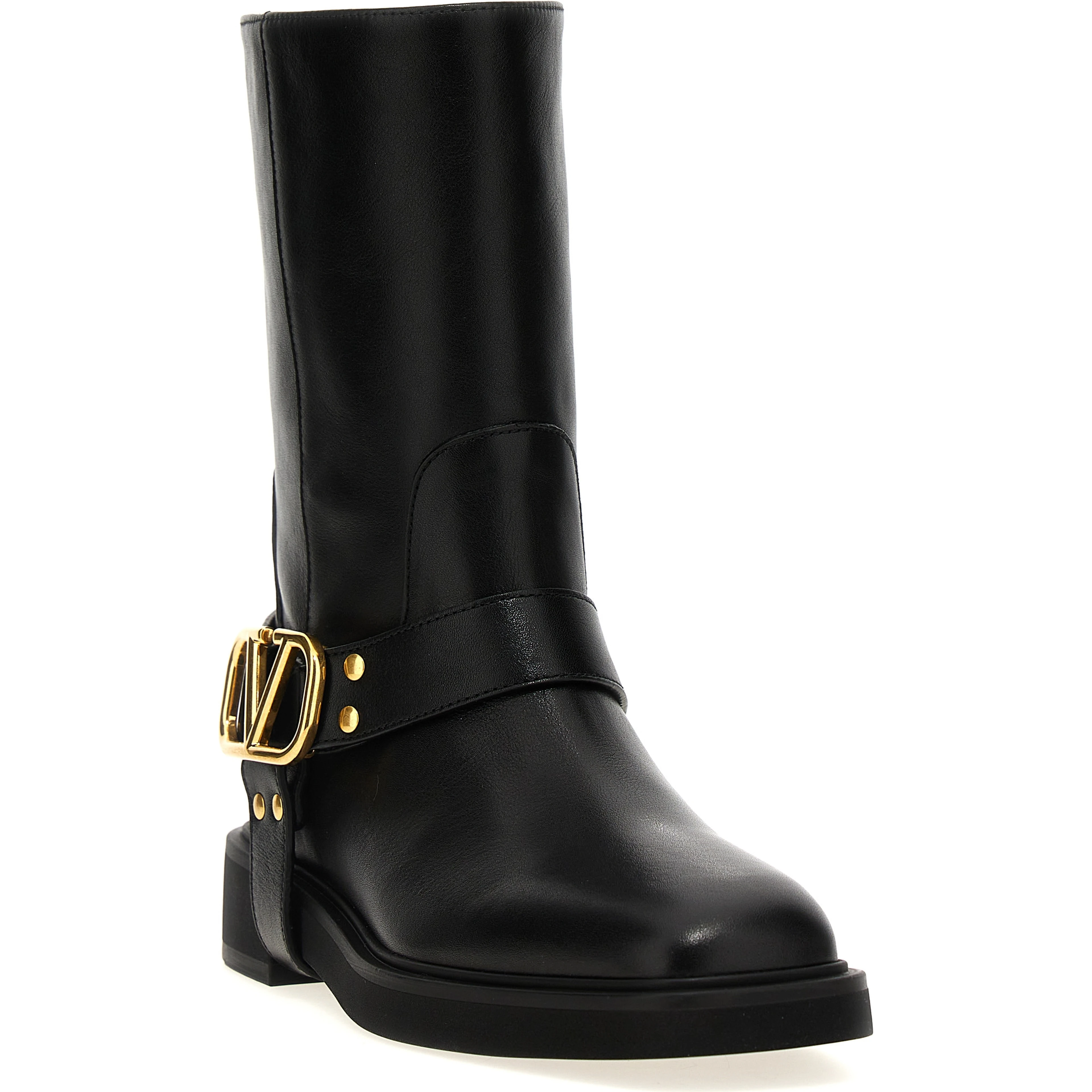Black Calfskin Ankle Boots