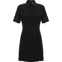 Black Viscose Short Dress
