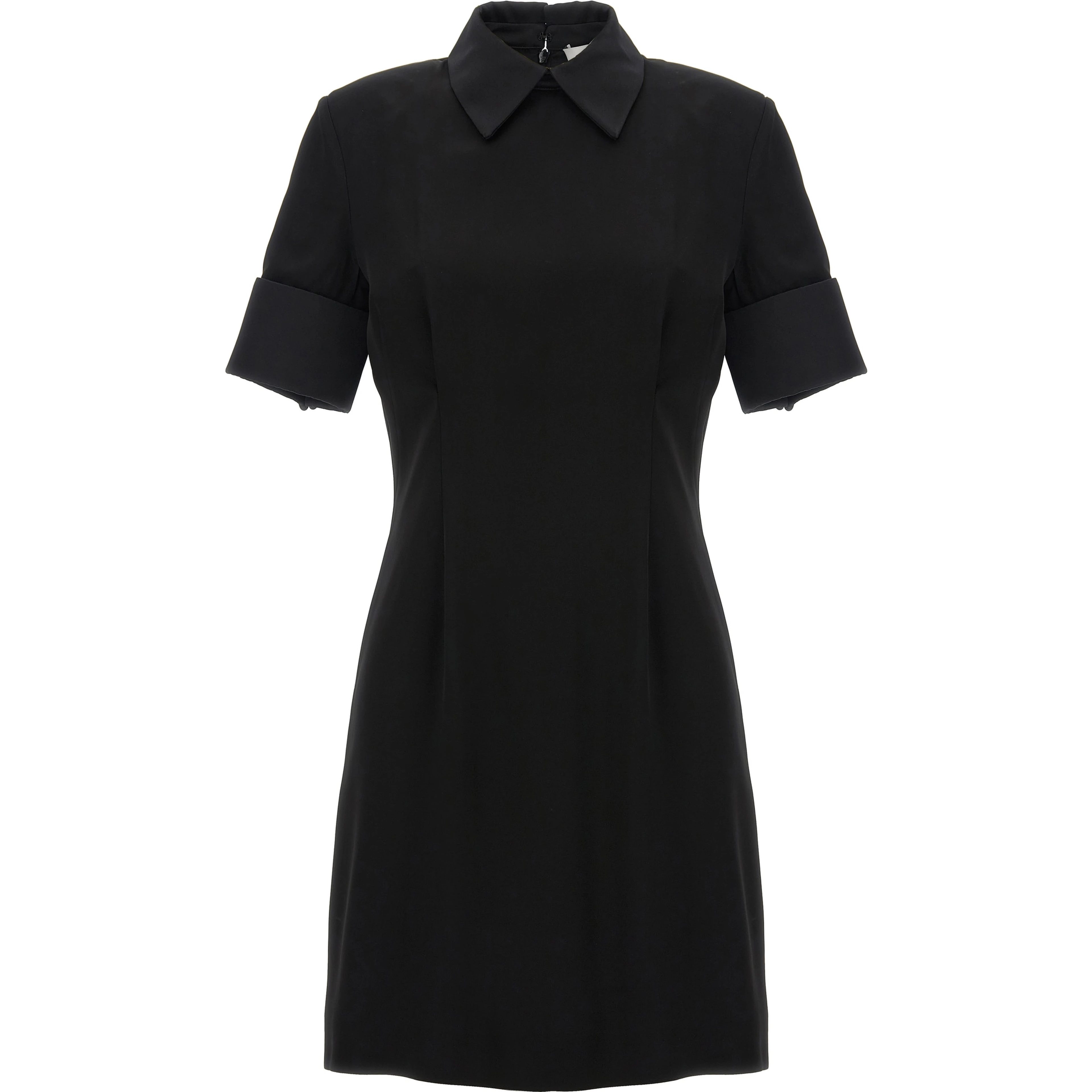 Black Viscose Short Dress