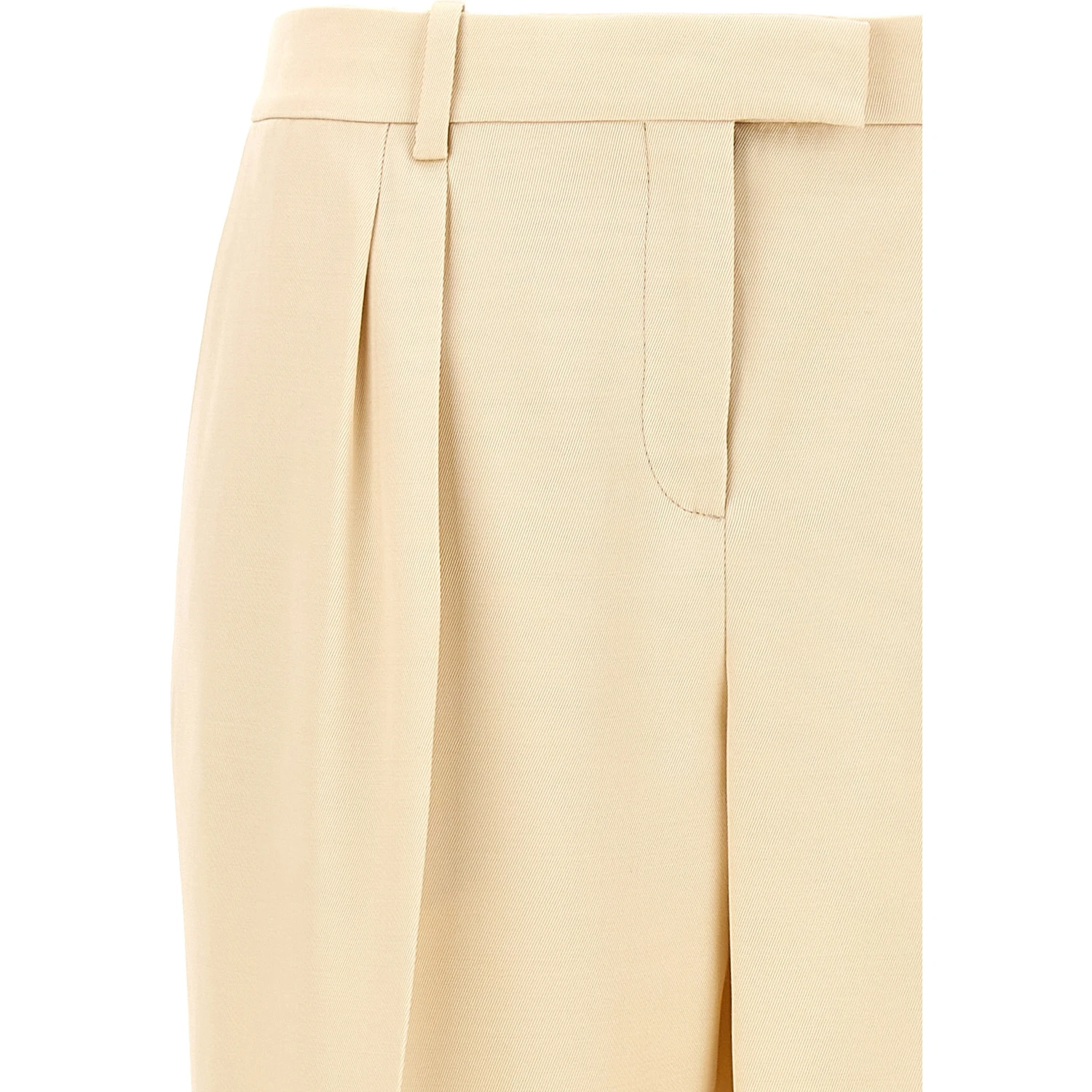 Beige Silk Dress Pants