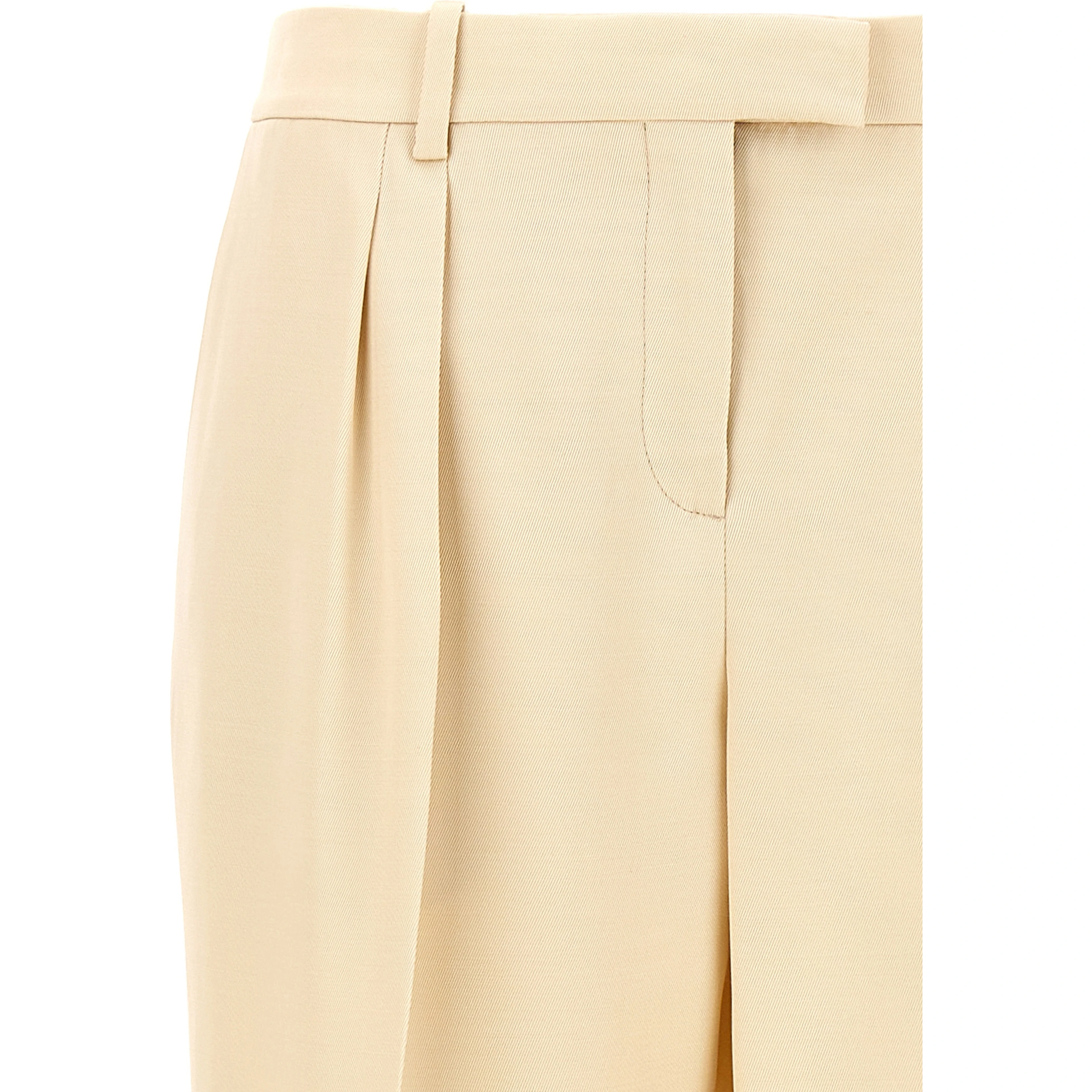 Beige Silk Dress Pants