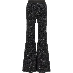 Black Viscose Flared Pants