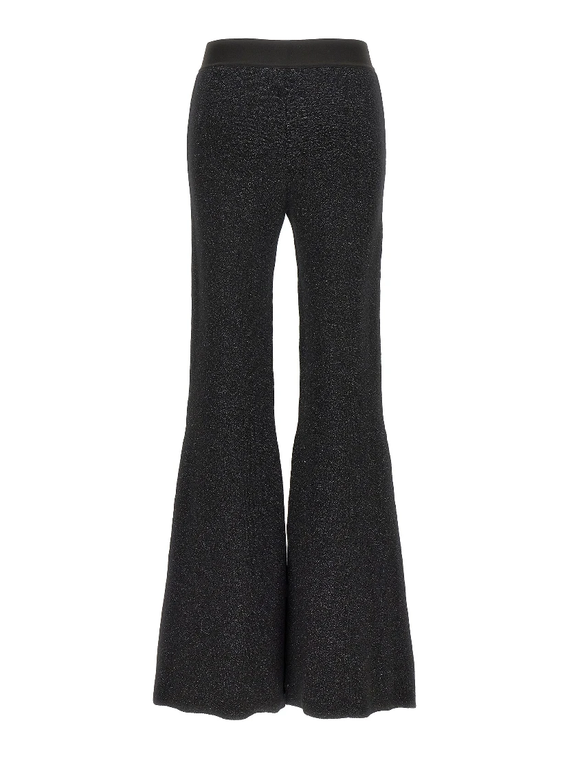 Black Viscose Flared Pants