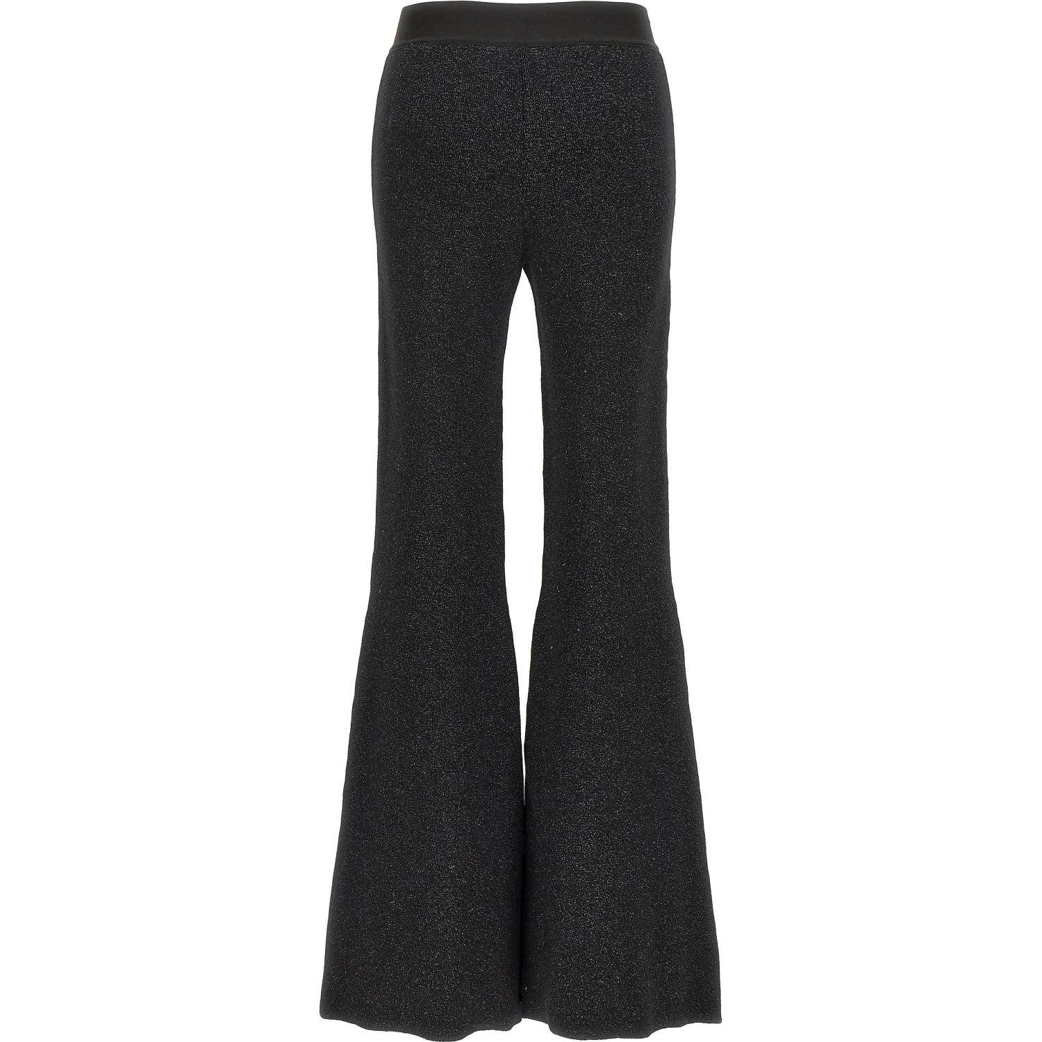 Black Viscose Flared Pants