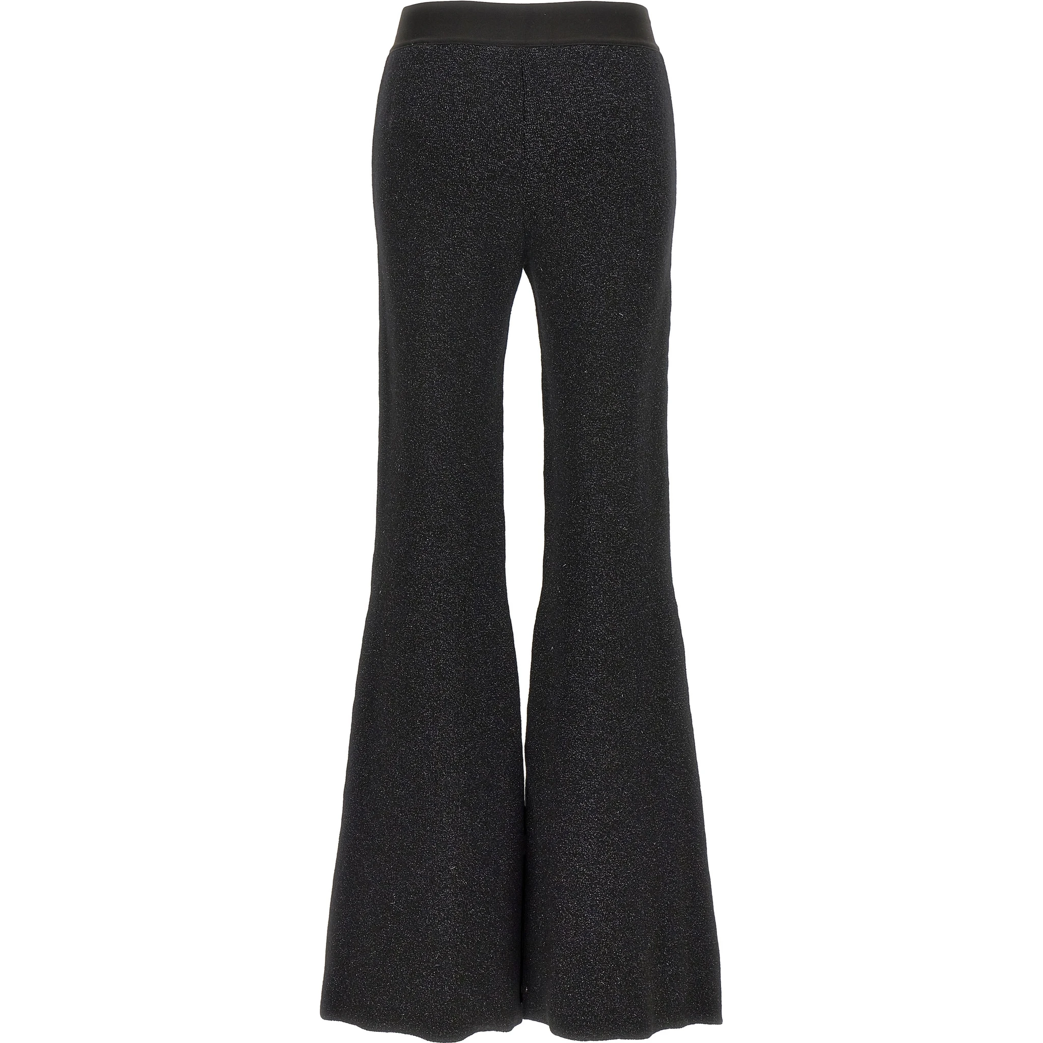Black Viscose Flared Pants