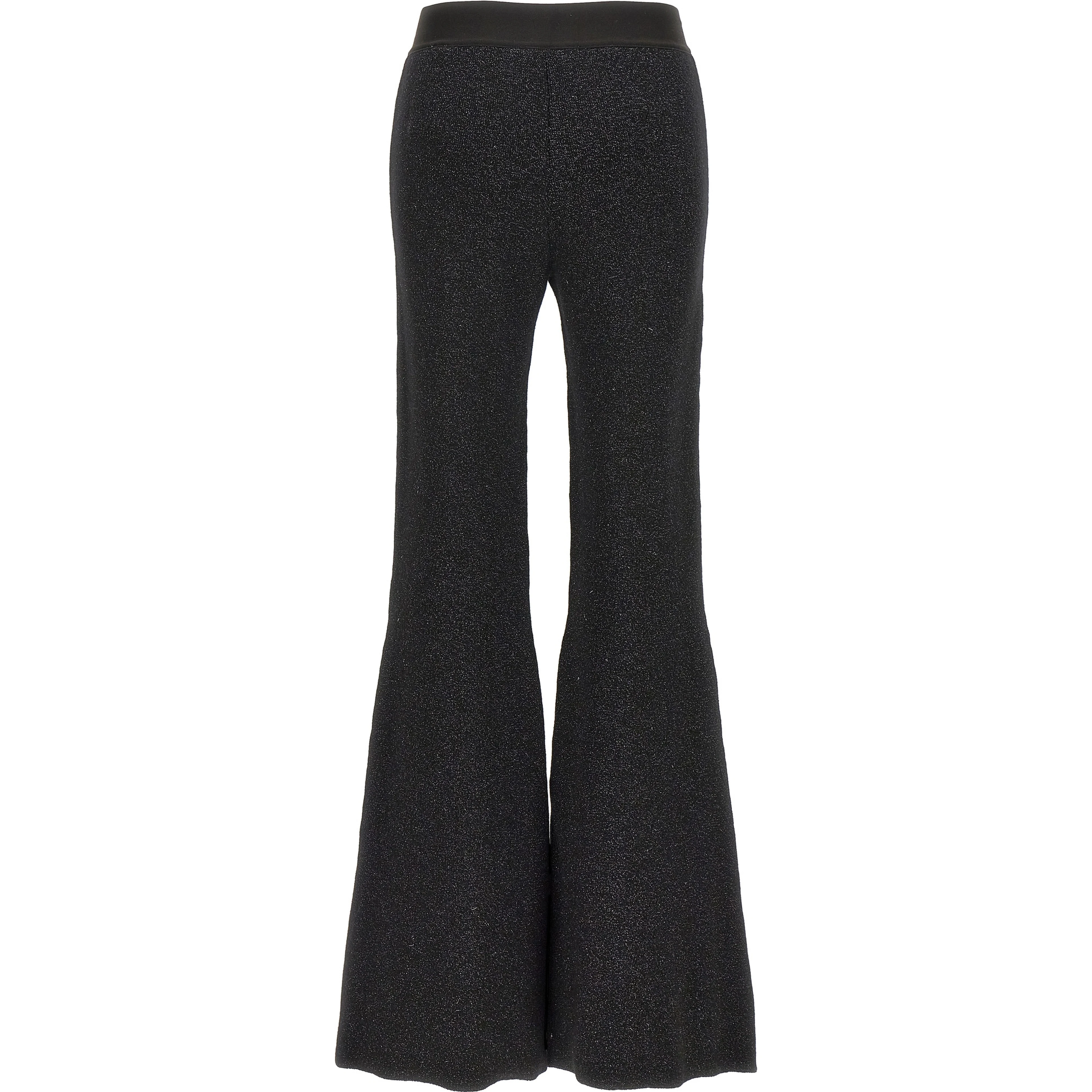 Black Viscose Flared Pants