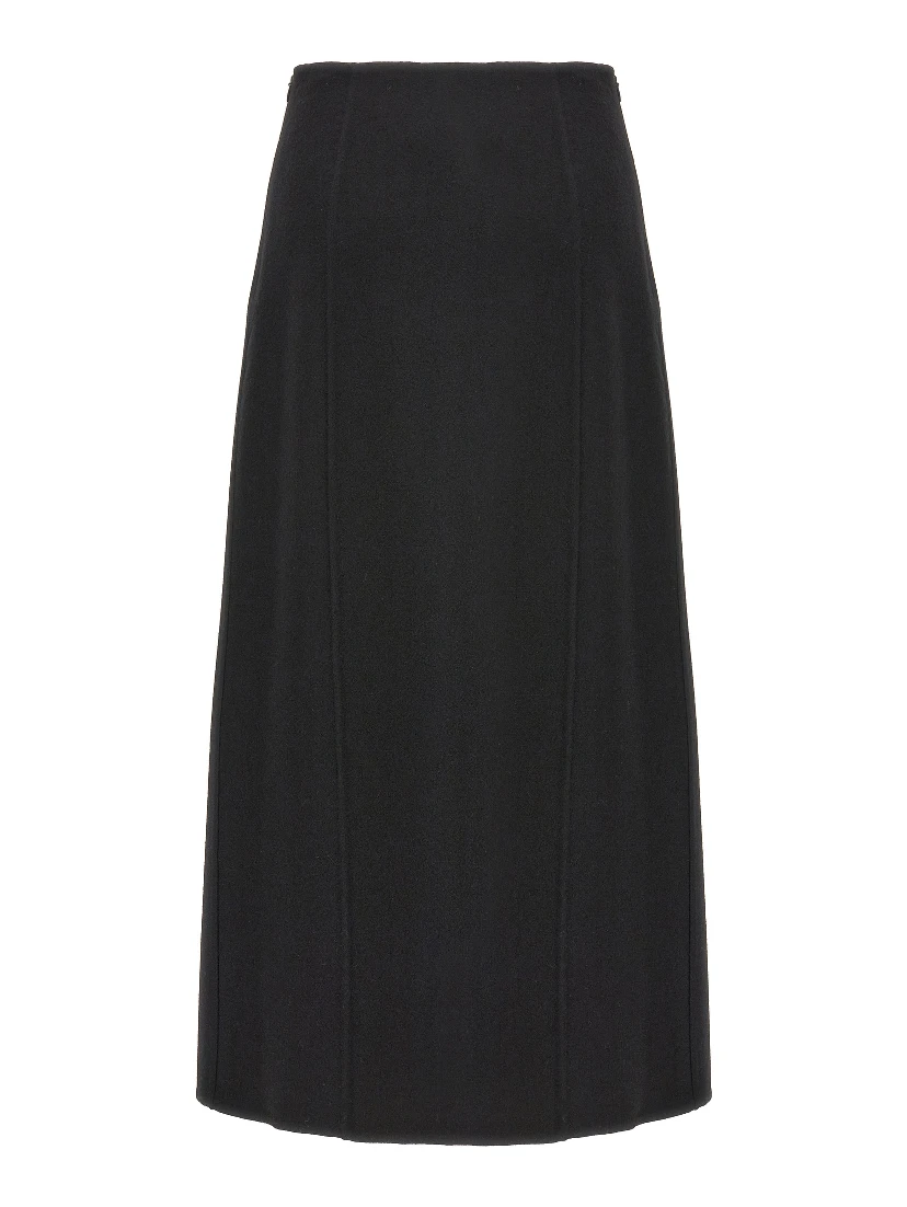 Black Virgin Wool Mini Skirt