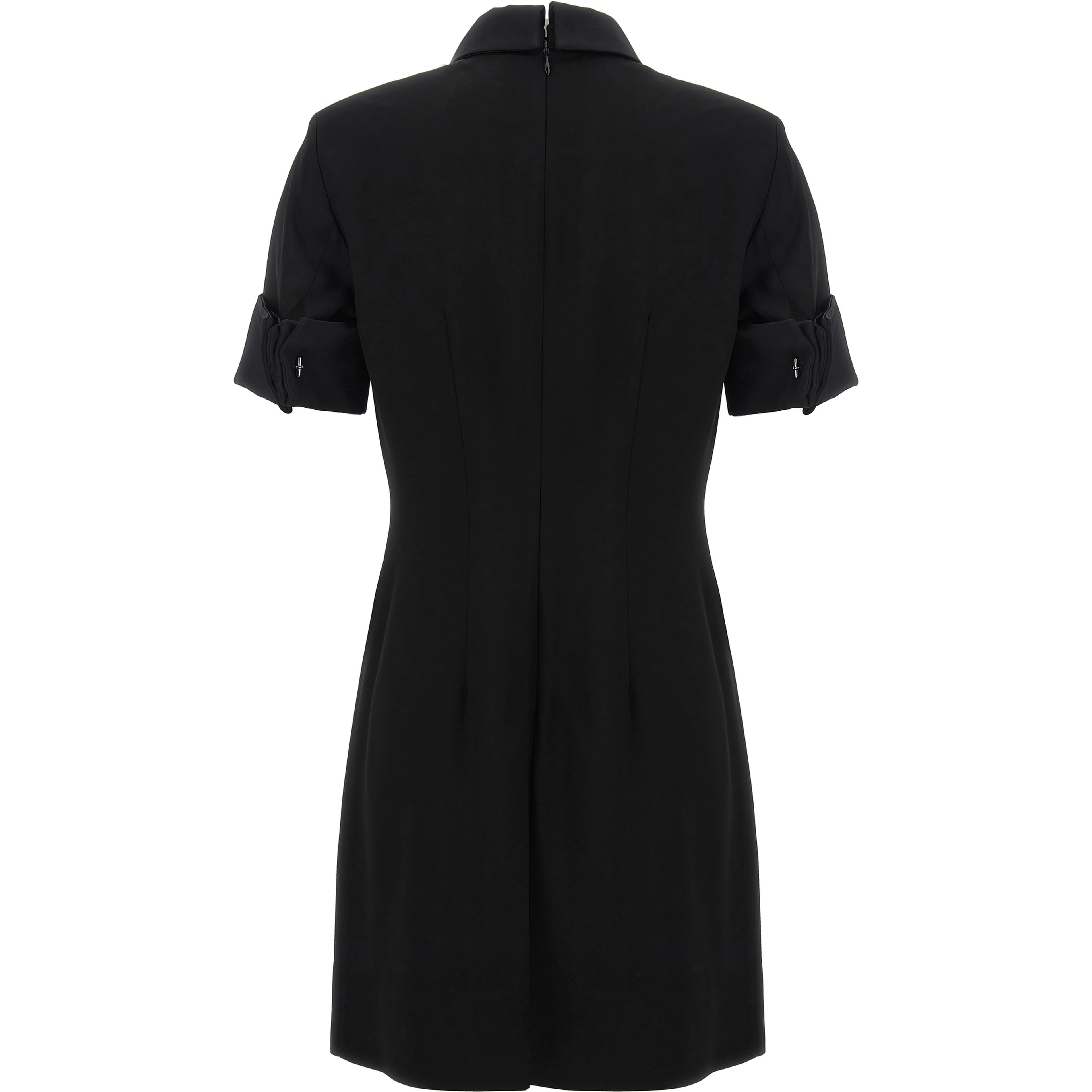 Black Viscose Short Dress