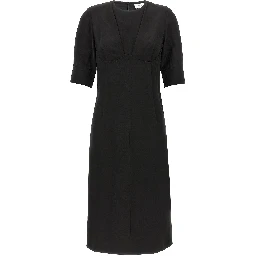 Black Viscose Midi Dress