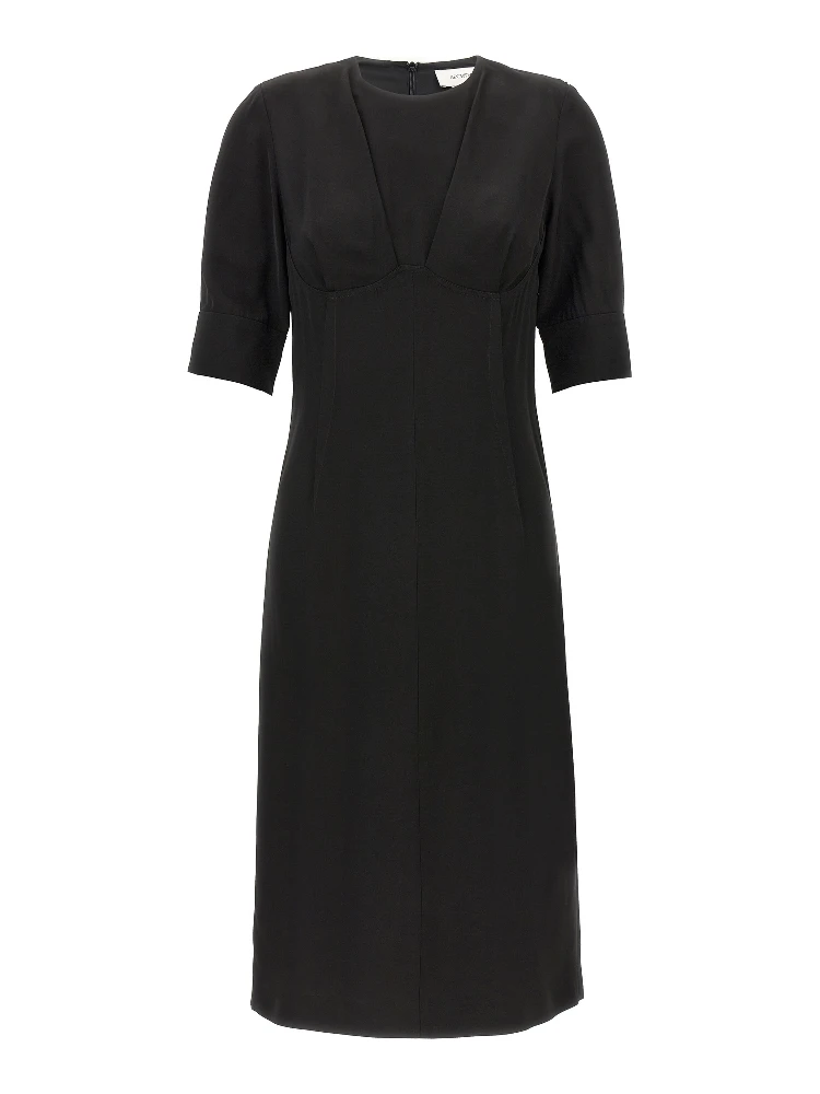 Black Viscose Midi Dress