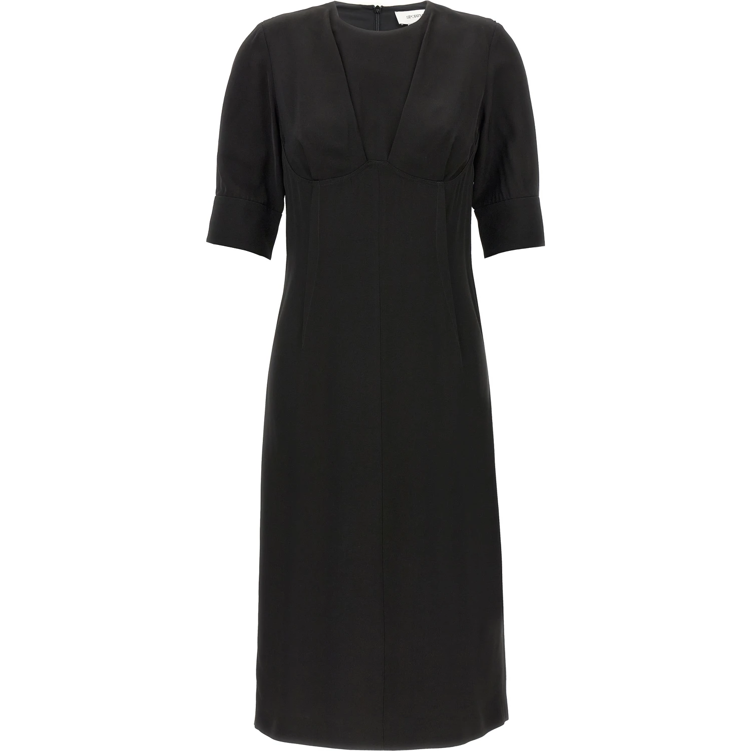 Black Viscose Midi Dress