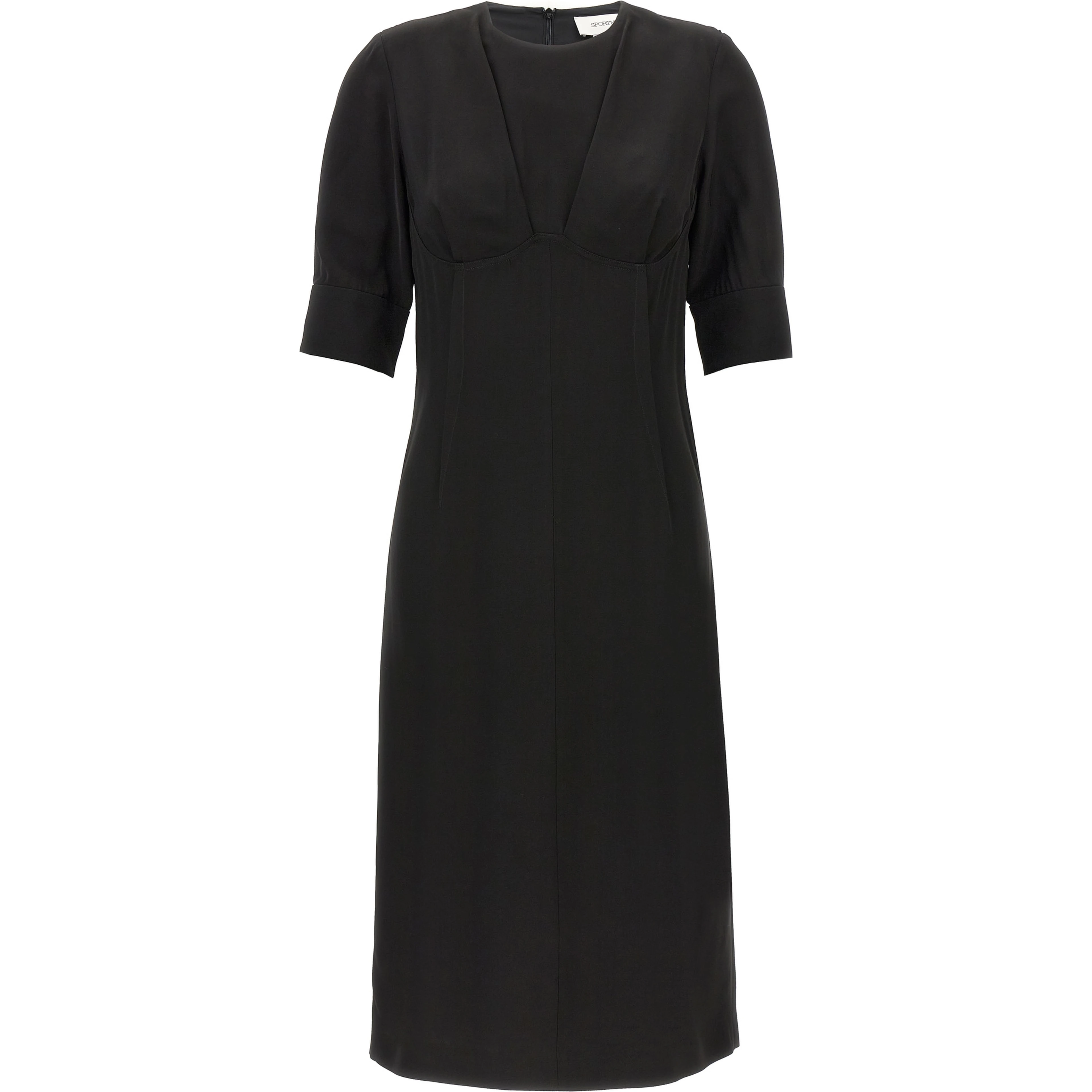 Black Viscose Midi Dress