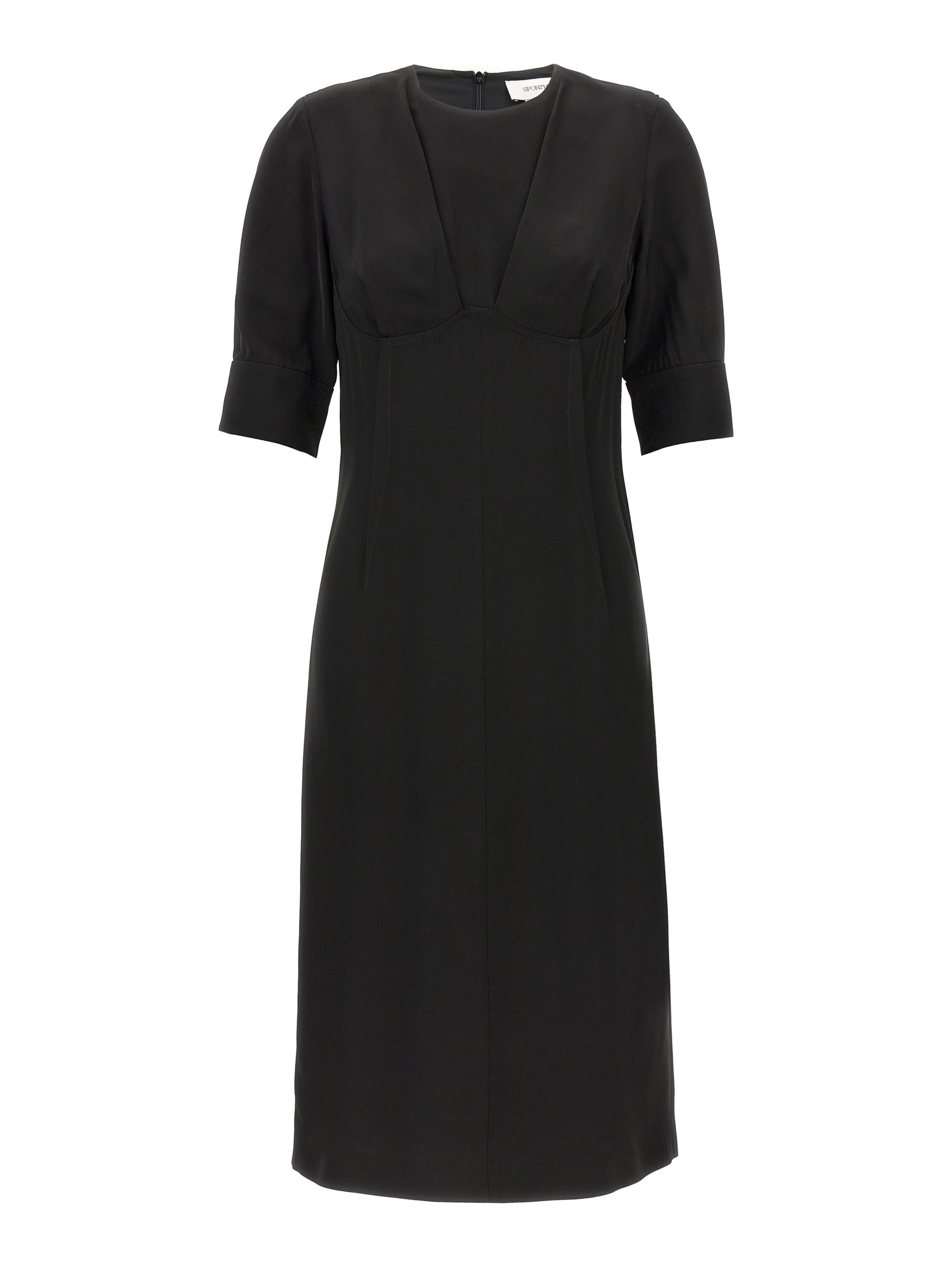 Black Viscose Midi Dress