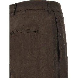 Brown Viscose Casual Pants