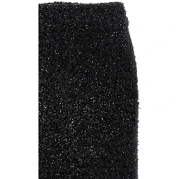 Black Cotton Midi Skirt
