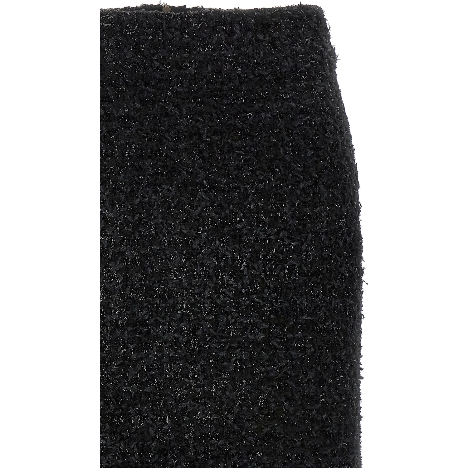 Black Cotton Midi Skirt