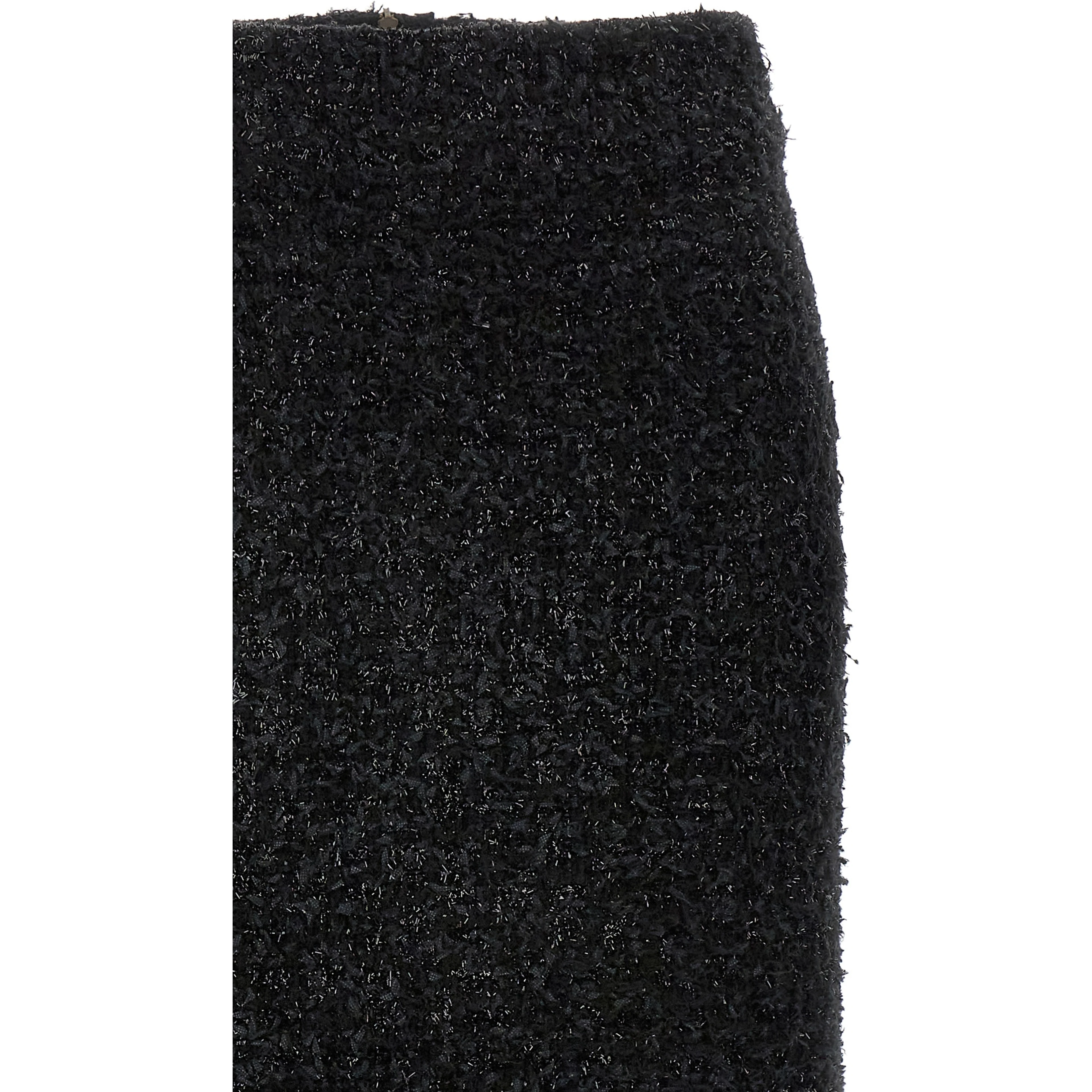 Black Cotton Midi Skirt